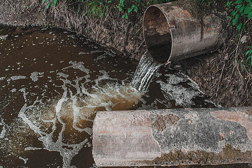 Stop Sewage Dumping Sewage overflowing into a water course